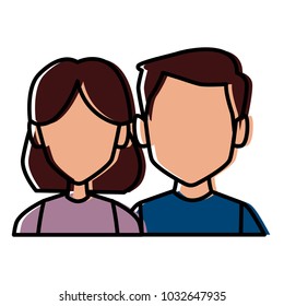 Couple faceless avatar