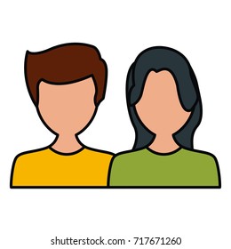 Couple faceless avatar