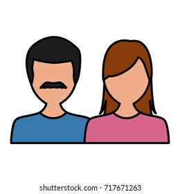 Couple faceless avatar