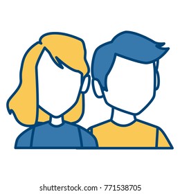 Couple faceless avatar