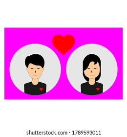couple are falling in love with heart
