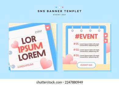 Conjunto de banners SNS del Día de Evento de Familia Pareja
