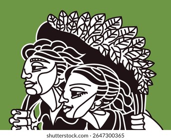 couple of farmers recollecting yerba mate leaf