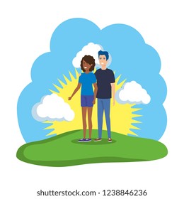 couple in the field characters