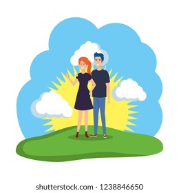 couple in the field characters