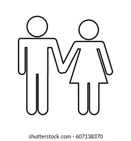 couple figure silhouette icon vector illustration design