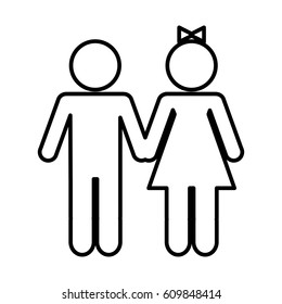 couple figure silhouette icon vector illustration design