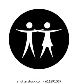 couple figure silhouette icon vector illustration design
