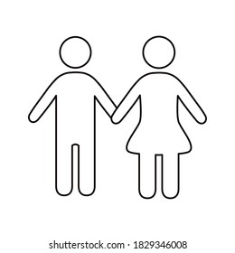 couple figures line style icon vector illustration design