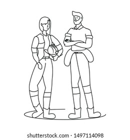 couple of firefighters workers avatars characters