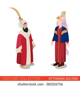  couple. Flat 3d isometric web site vector illustration. People in traditional costume collection.