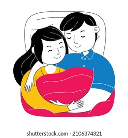 Couple Flat Valentines Day Illustration