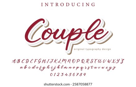 Couple Font Stylish brush painted an uppercase vector letters, alphabet, typeface
