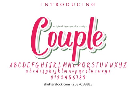 Couple Font Stylish brush painted an uppercase vector letters, alphabet, typeface