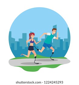 couple with foot prosthesis