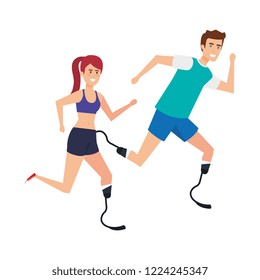 couple with foot prosthesis