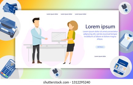 Couple of Freelance Character Standing Talking. Male and Female Freelancer in Casual Informal Outfit Having Working Conversation at Modern Workplace. Flat Cartoon Vector Illustration