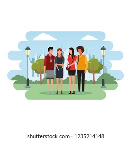 Couple friends cartoon