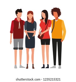 Couple friends cartoon