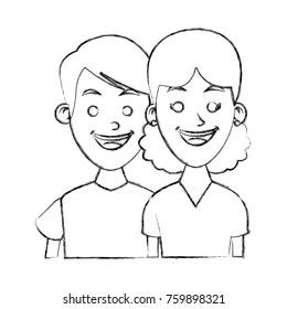 Couple of friends cartoon