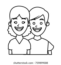 Couple of friends cartoon