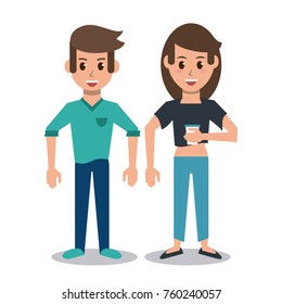 Couple friends cartoon