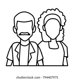 Couple of friends cartoon