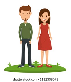couple friends happy characters