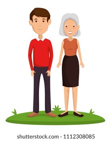 couple friends happy characters