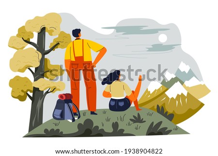 Similar – Image, Stock Photo Woman enjoying scenic view from car at Sao Miguel, Azores.