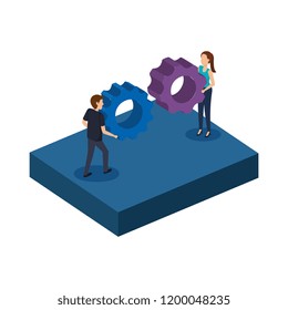 couple with gears characters