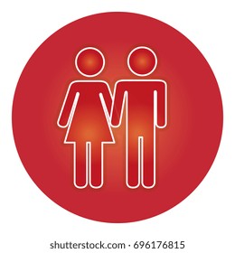 couple gender silhouette isolated icon