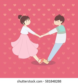 Couple with a gesture into a love. -vector illustrations