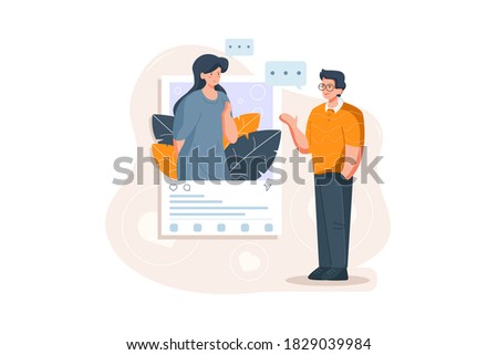 A couple get to know each other on social networks.