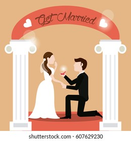 couple get married - man proposing woman
