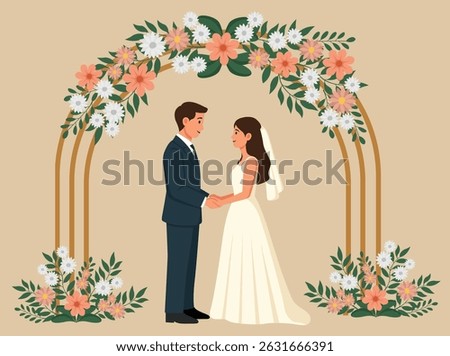 a couple get marry illustration