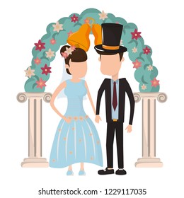 couple getting married cartoon