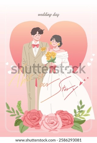 A couple getting married. A happy look. wedding invitations