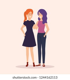 couple girls avatars characters