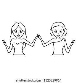 couple girls friends characters