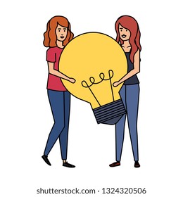 couple girls lifting bulb