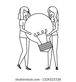 couple girls lifting bulb