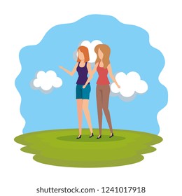 couple girls in the park