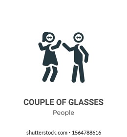 Couple of glasses vector icon on white background. Flat vector couple of glasses icon symbol sign from modern people collection for mobile concept and web apps design.