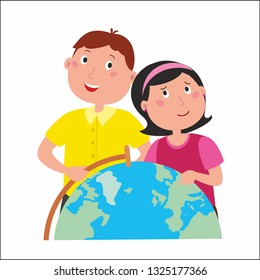 couple and the globe, the choice of vacation spot