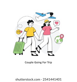 Couple Going For Trip isometric stock illustration. EPS File stock illustration