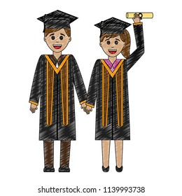 couple of graduates avatar character