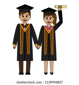 couple of graduates avatar character