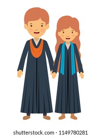 couple graduates avatars characters