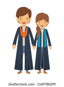 couple graduates avatars characters